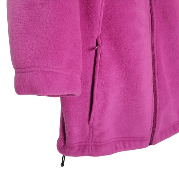 Columbia Womens Size L Jacket Fleece Shaped Fit Zip Drawstring Pockets Pink - Picture 5 of 6